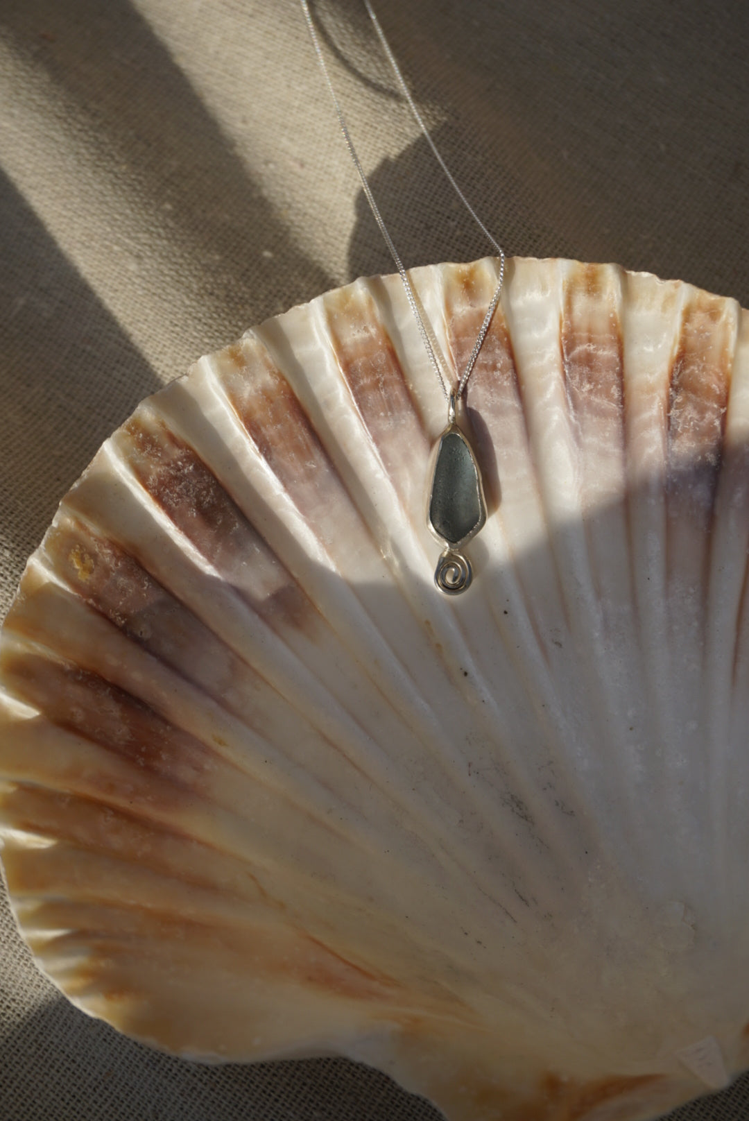 Ice Blue Seaglass Necklace