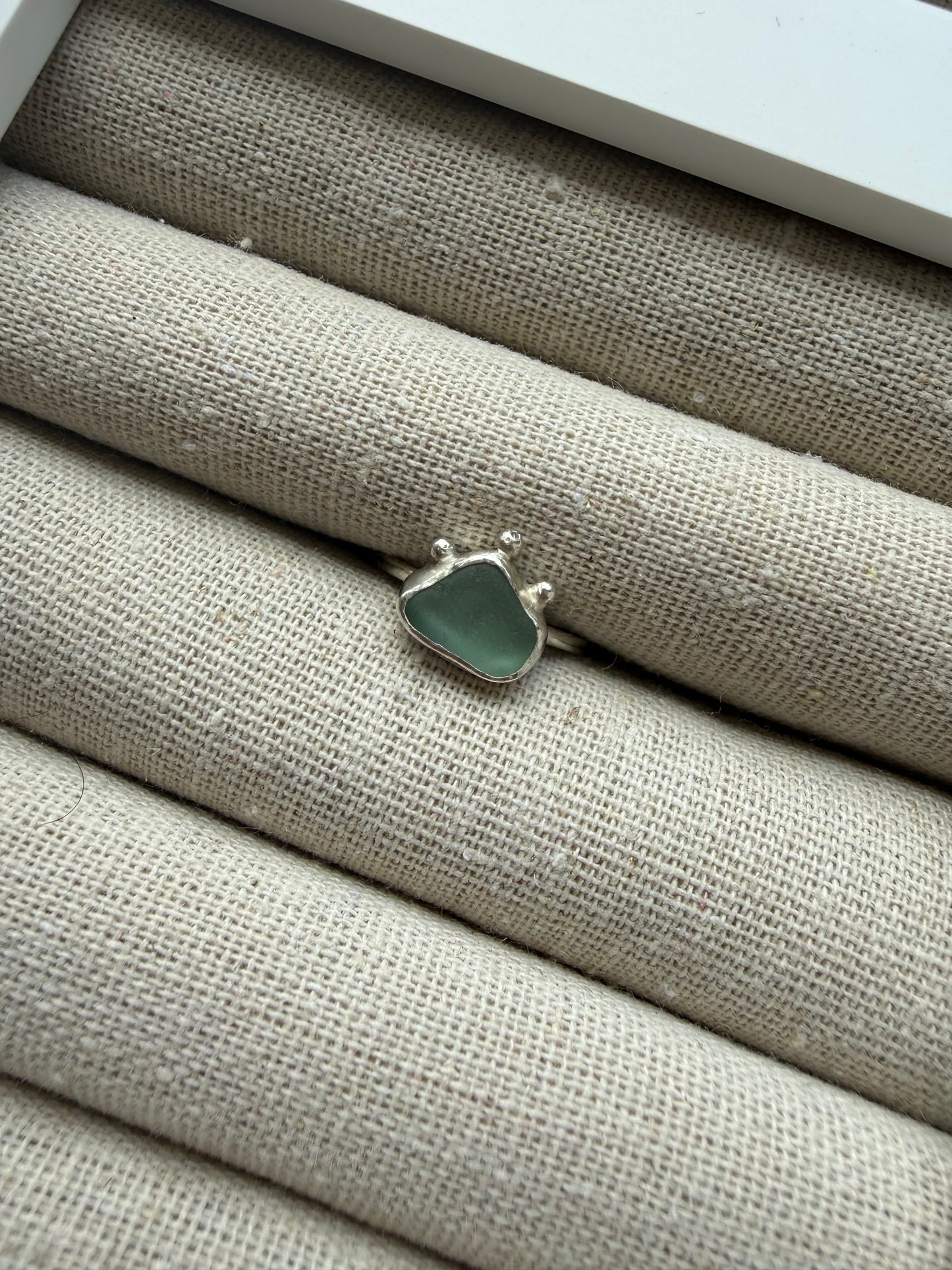 Turquoise Seaglass Ring Size M1/2