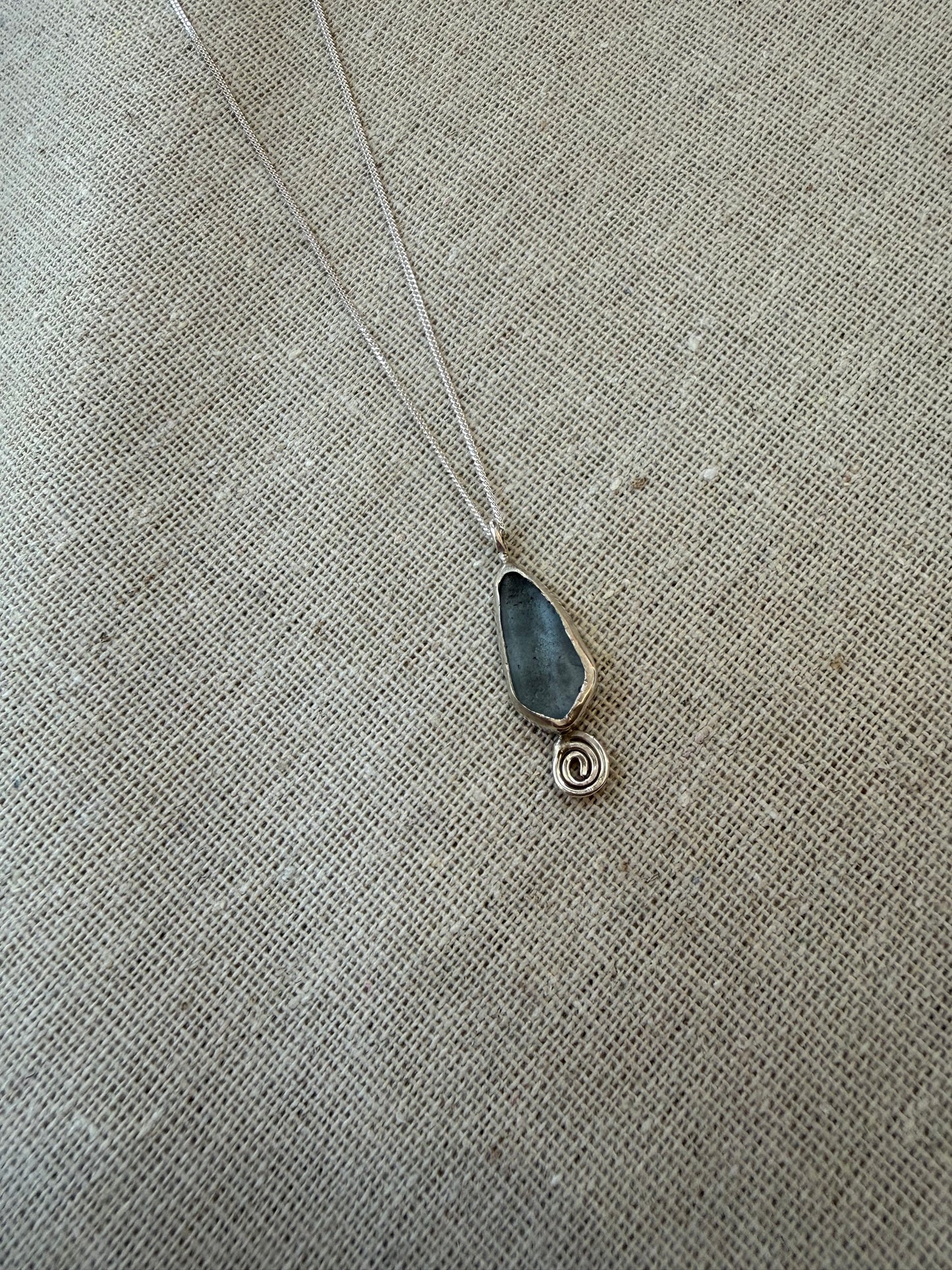 Ice Blue Seaglass Necklace