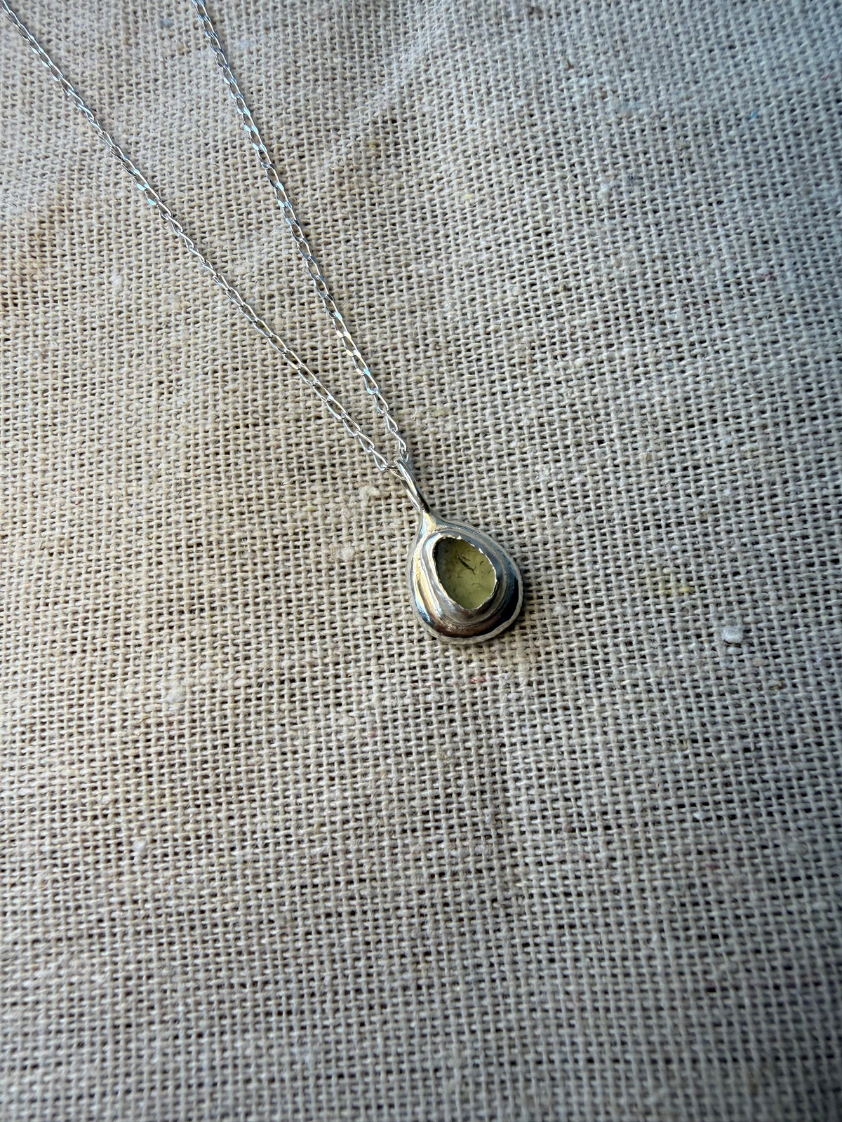 Sage Green Pebble Seaglass Necklace