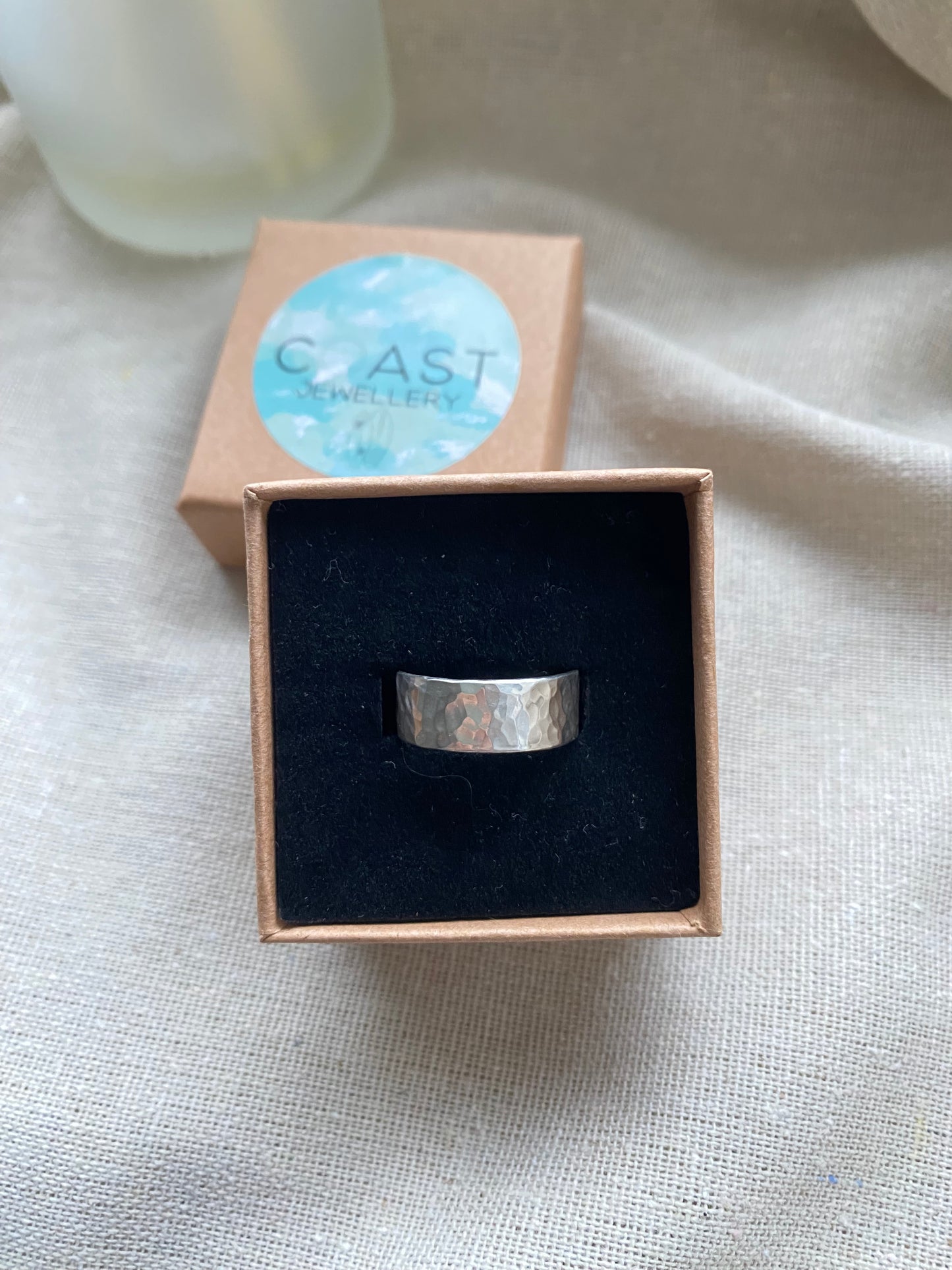 Hammered Sterling Silver Band